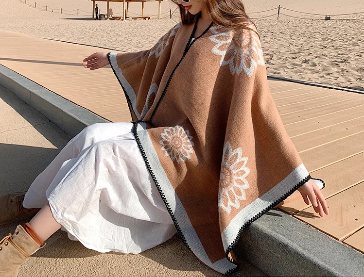 Лидер продаж, синий женский зимний мусульманский шарф в китайском стиле, шаль, Модный женский длинный шарф с принтом