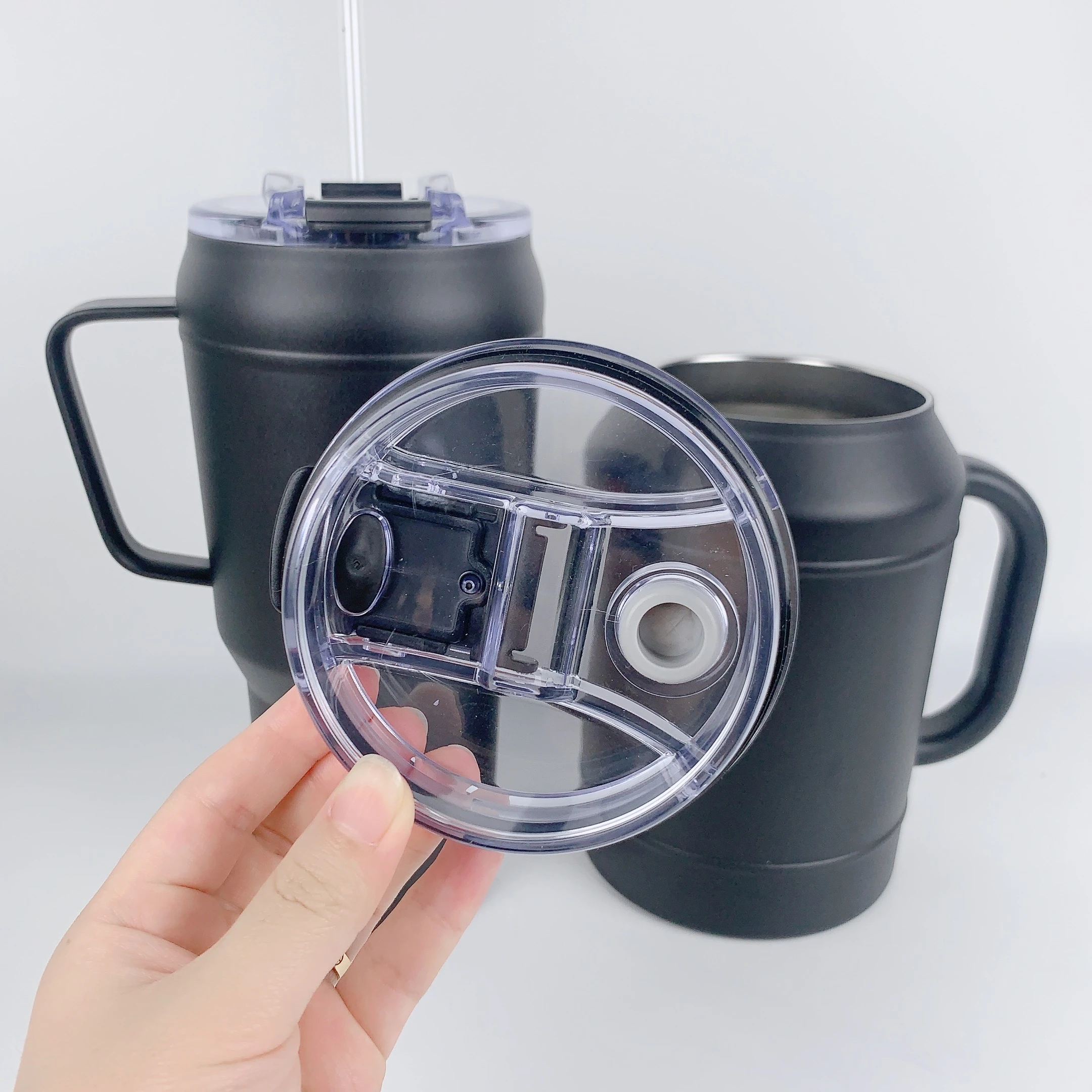 40oz Double Wall Vacuum Stainless Steel Tumbler Insulated Cup with Handle Coffee Travel Mug Durable Powder Coated