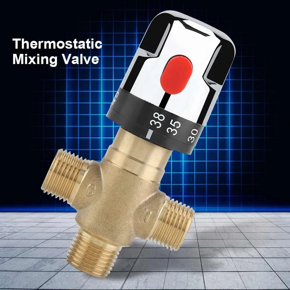 Brass Thermostatic Mixing Valve Water Temperature Pipe Basin Thermostat Motorized Ball Valve Vacuum Regulator Bomba De Agua