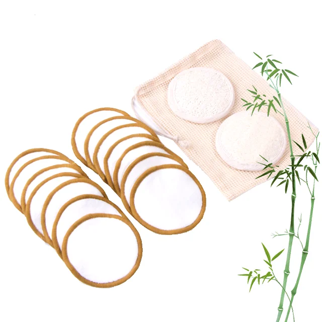 Washable and reusable cleaning face pads,Bamboo fiber pad,Bamboo cotton remover make-up pads