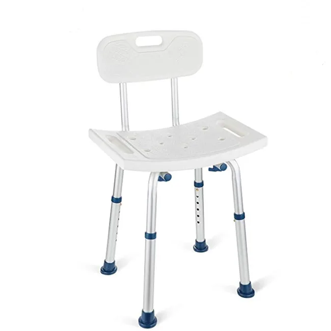 Removable backrest shower chair bath seat adjustable height bath chair for the elderly