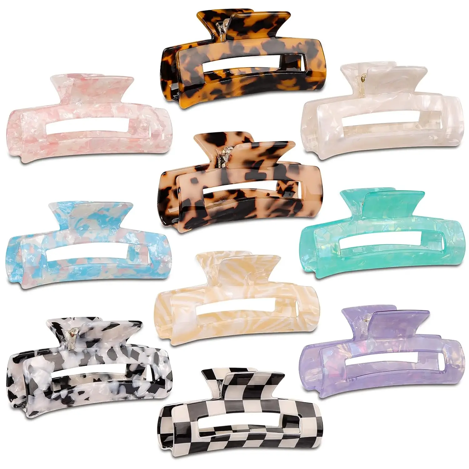 90s Hair Claw Clips for Women Opal Marble Acrylic Large Clip Hair Cute Butterfly Barrettes Pins Aesthetic Styling Accessories