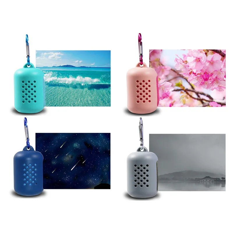 
Portable Microfiber Quick Dry Feeling Cool Ice Gym Towel Travel Sports Towel With Silicone Case For Outdoor Running Yoga Sports 