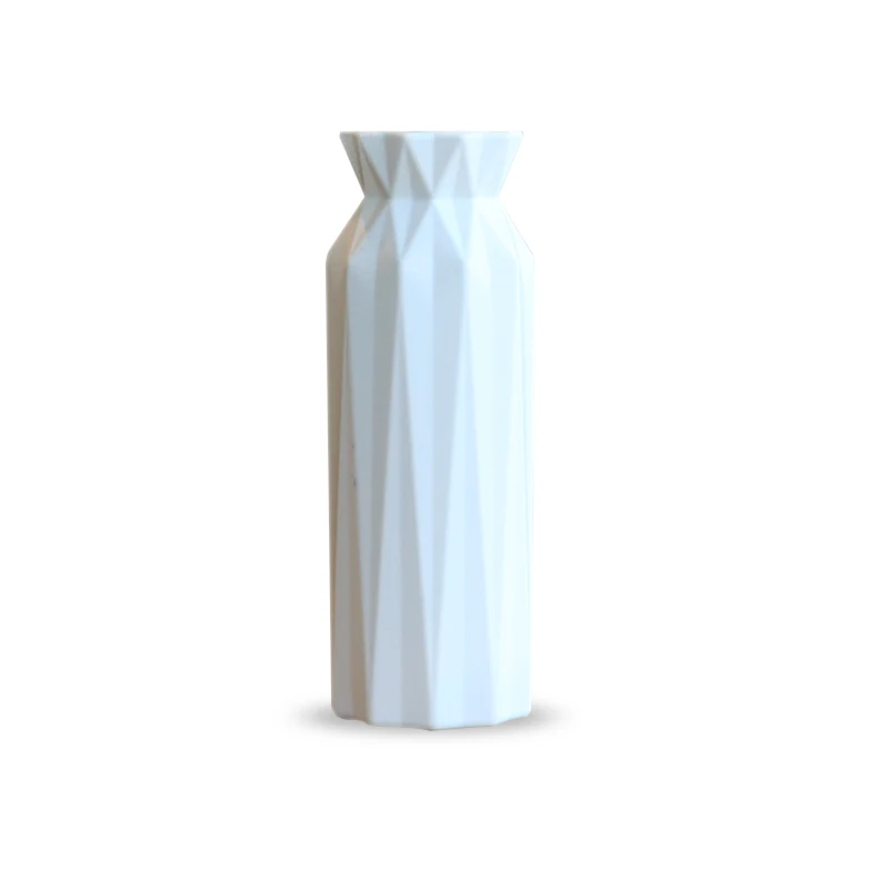 Plastic Recycled White Flower Vase for Home Decor