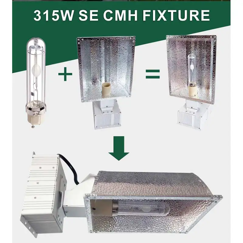 ETL Listed 315W CMH CDM набор светильников для выращивания растений с 3K 3KR 4K лампочка горизонтальный балласт
