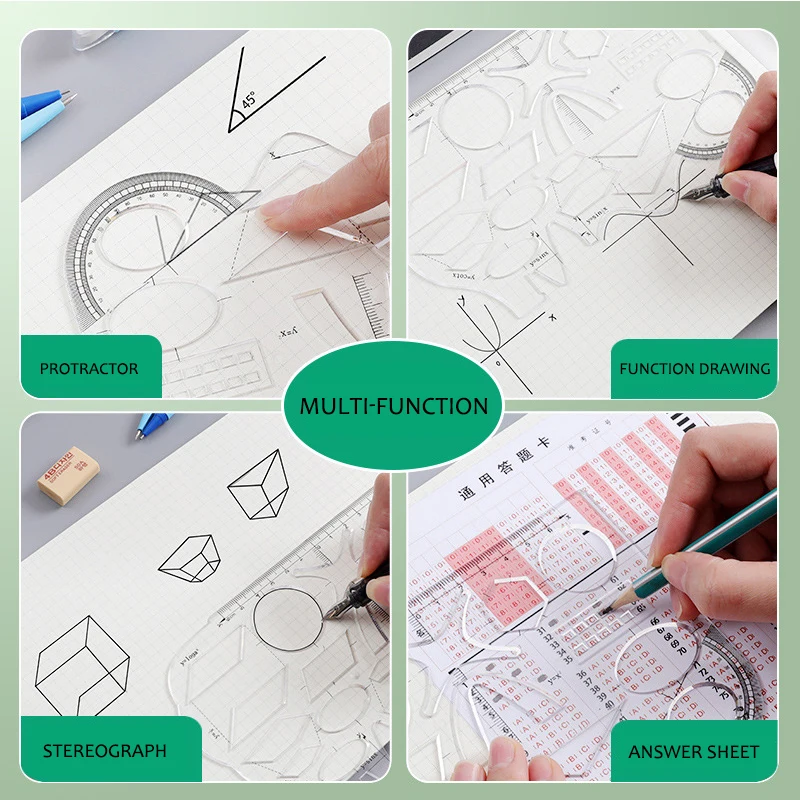 Многофункциональная Геометрическая функция графическая обучающая линейка для быстрого рисования гибкая