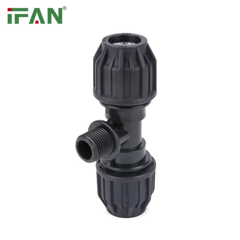 IFAN Factory Irrigation Fittings 50mm Quick Connect Water Fittings Tee ASTM D3035 PP Compression Fittings