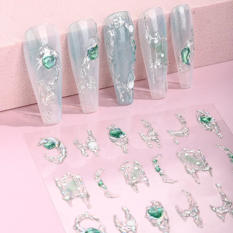 Wholesale Flower Butterfly Nail Stickers Decoration 3D Nail Decals Adhesive Sticker For Nail Art Salon