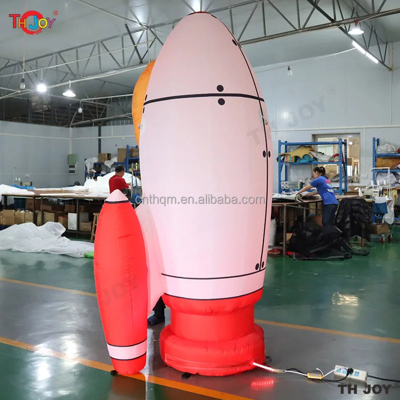 Premium 3m10ft Tall Giant Inflatable Rocket with LED Light Free Air Shipping to Your Doorstep