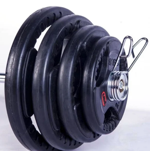Wholesale Custom Logo Gym Commercial Tri Grip Cast Iron Steel Rubber Coated Barbell Weight Plate
