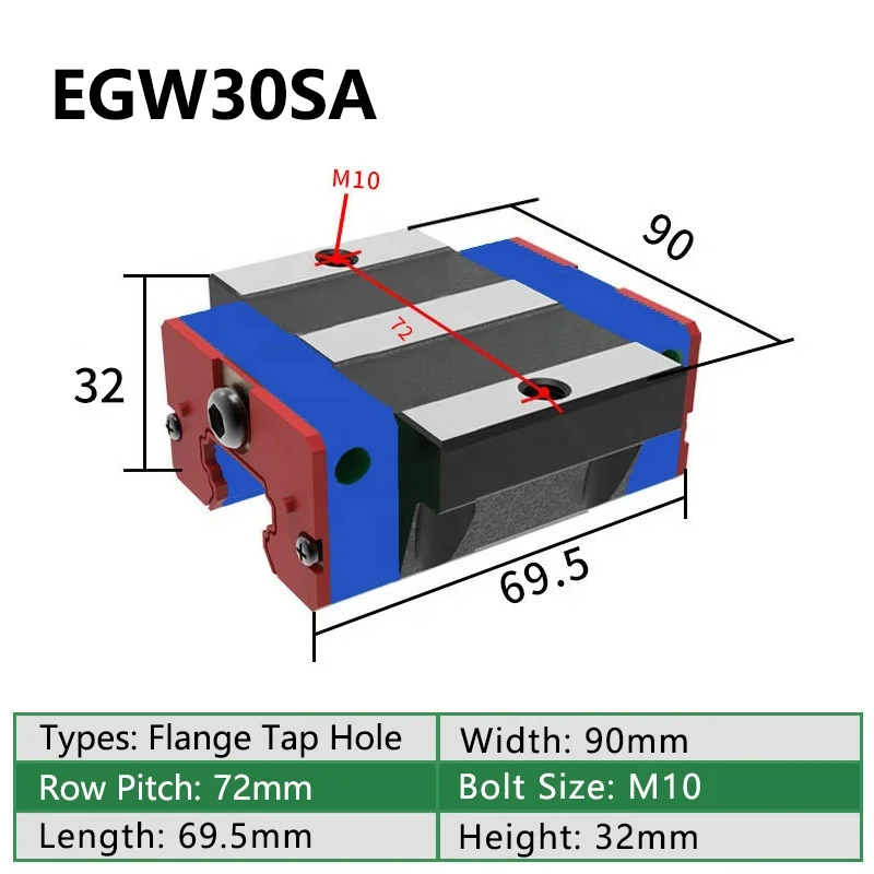EGW30SA High quality schneeberger bearing linear slide guide block reliabot 350mm EGW30 linear rail guide with EGW30 carriage