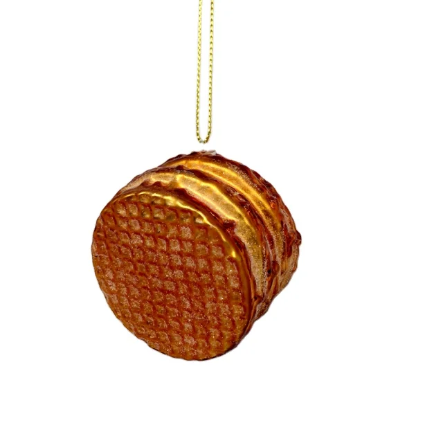 Personalized Designs Christmas Glass Blown Ornaments Cute Hand Made Figurines Tree Decoration Burger Fries ornament