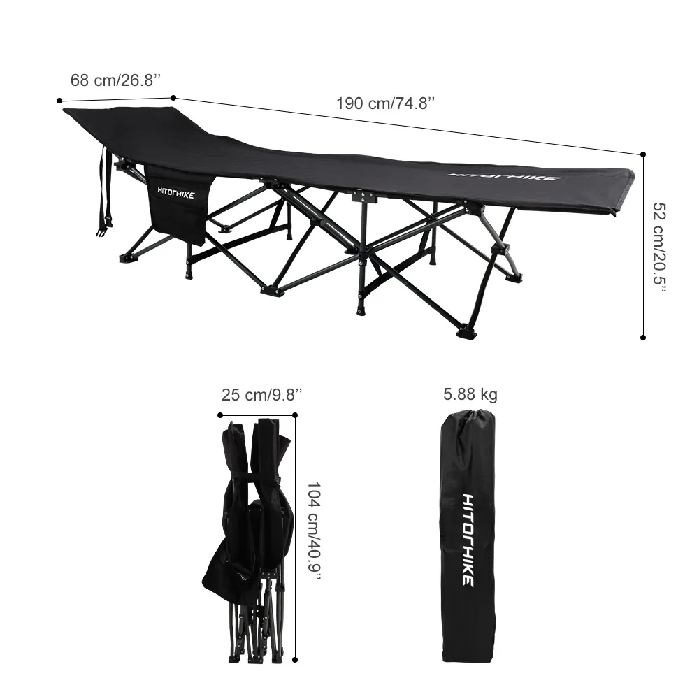 Hitorhike new style iron frame folding camping cot sleeping bed portable outdoor cots