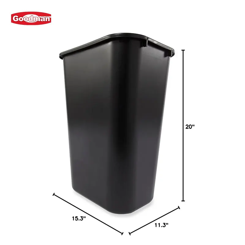 Commercial Hotel Janitorial Cleaning Supplies Open Top Black 28/ 41QT Garbage Bin Dustbin Wastebasket Trash Container