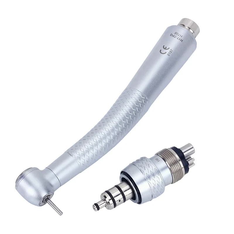 China Manufacturer Dental High Speed Air Turbine Handpiece Push Button 4 Holes Dental Turbine  with Quick Connector