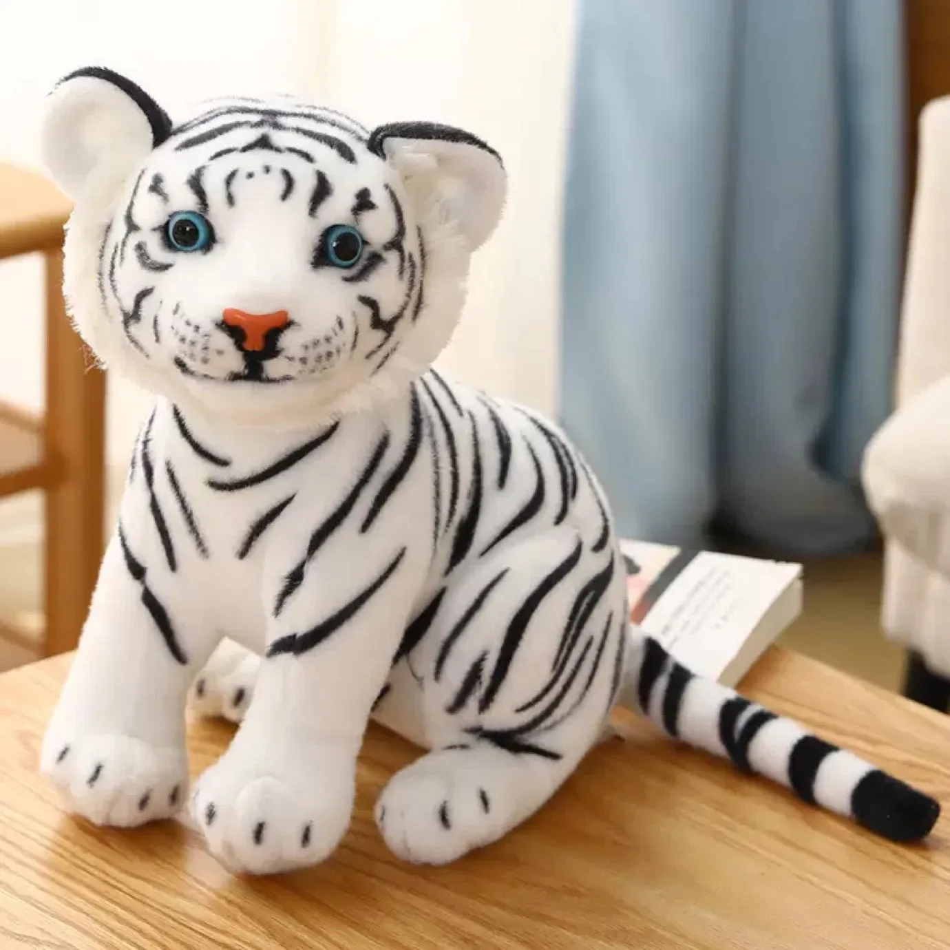 Simulation Tiger doll Plush toy Kids Birthday gift White tiger Stuffed toys plush Custom animal plushies doll for children