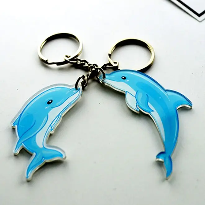 blue dolphin acrylic keychain,name acrylic keychain for wholesale
