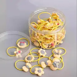 40pcs/box Baby elastic Hairband Cute cartoon headwear girl rubber band Hair accessories
