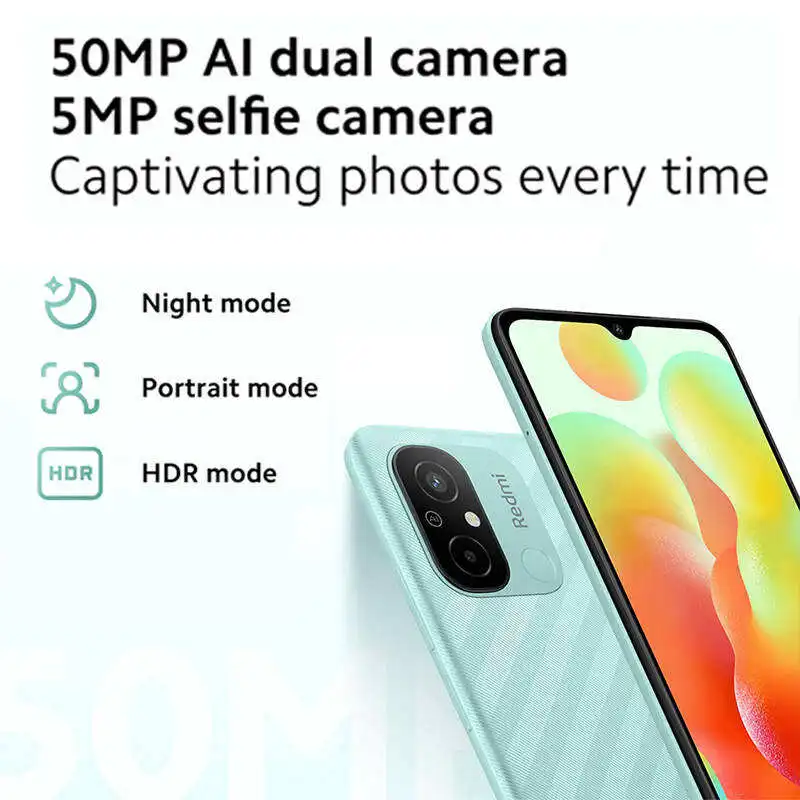 Unlocked Global Version Cellular 12C Used Mobile Phone For Redmi 12C Cell Phone 4+128GB Smart Phone For Redmi 12C Used Cellphone