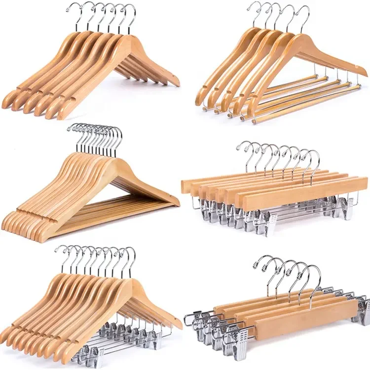 China Hanger  Clothes 30 Pack No Slip Laundry Hanger Wooden  Clothes  Hanger