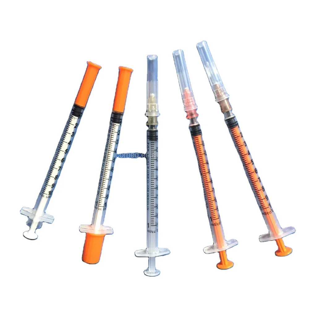 1ml disposable insulin syringe with fixed needle