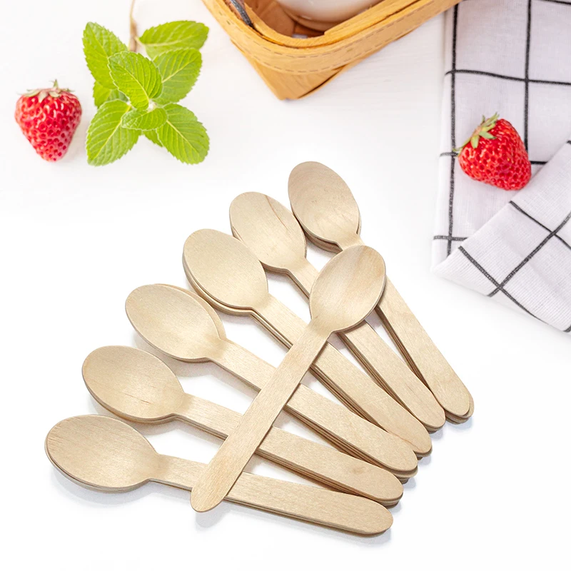 Eco wooden disposable cutlery  wooden spoon 160mm for food grade
