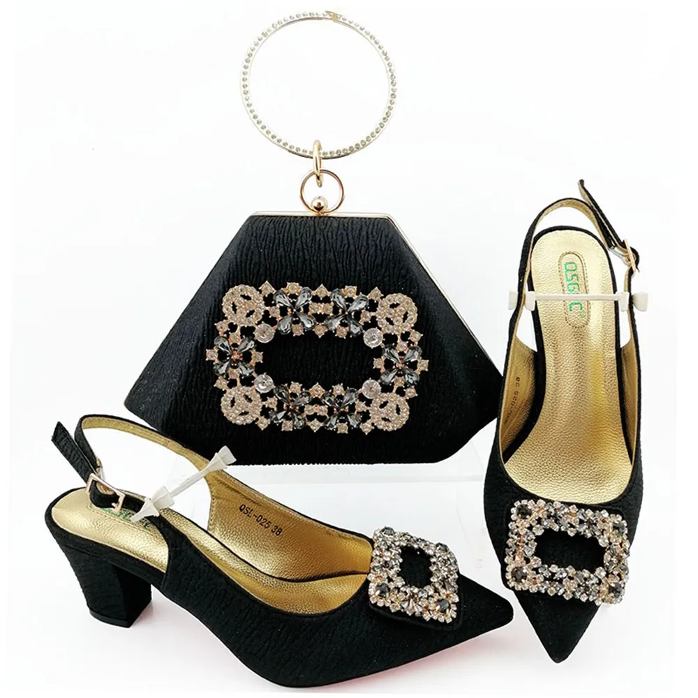 ladies party shoes popular design italian style shoes and bag set wholesale slingback shoes matching with hand bag EF36