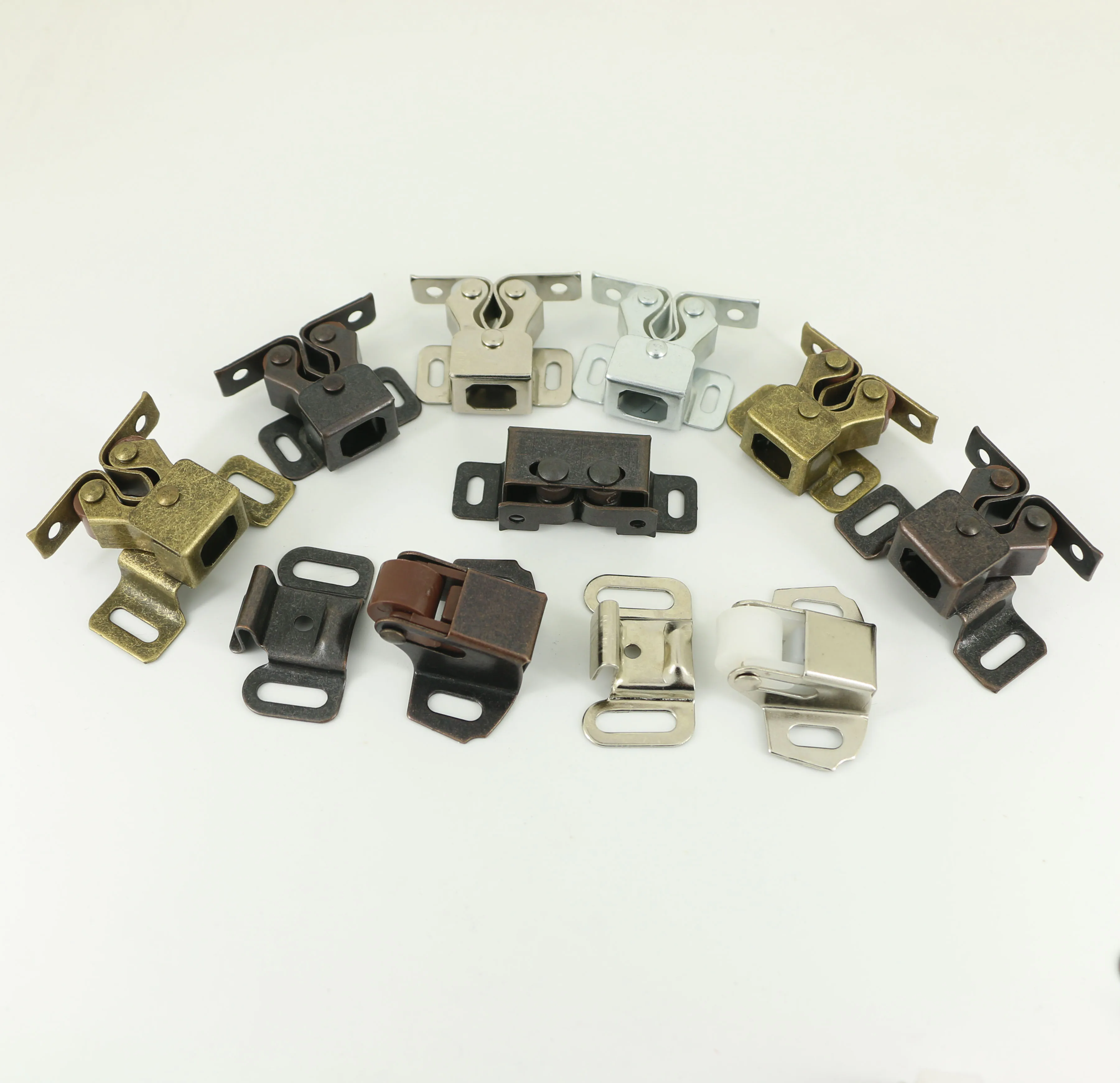 Furniture cabinet door steel double roller catch