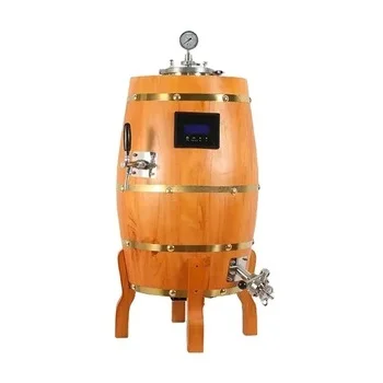 30L Wooden Appearance  Stainless Steel Conical  Inner Fermentation Machine Barrel for Home Beer Brewing