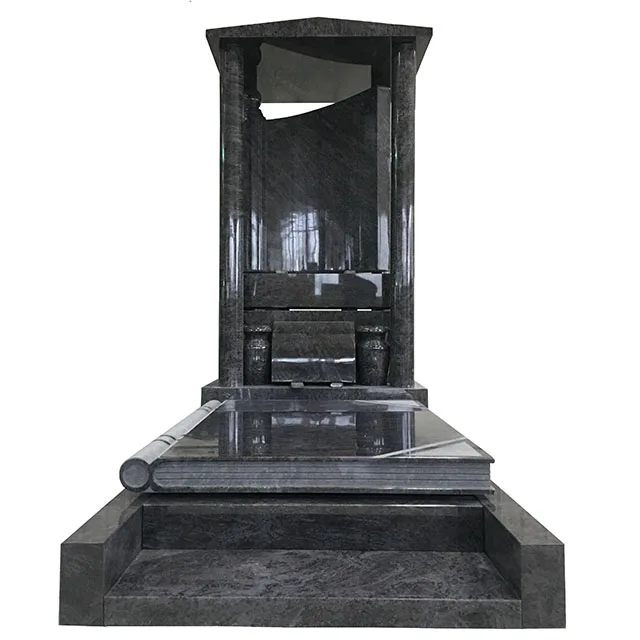 Европейская синяя гранитная надгробия Bahama с статуей