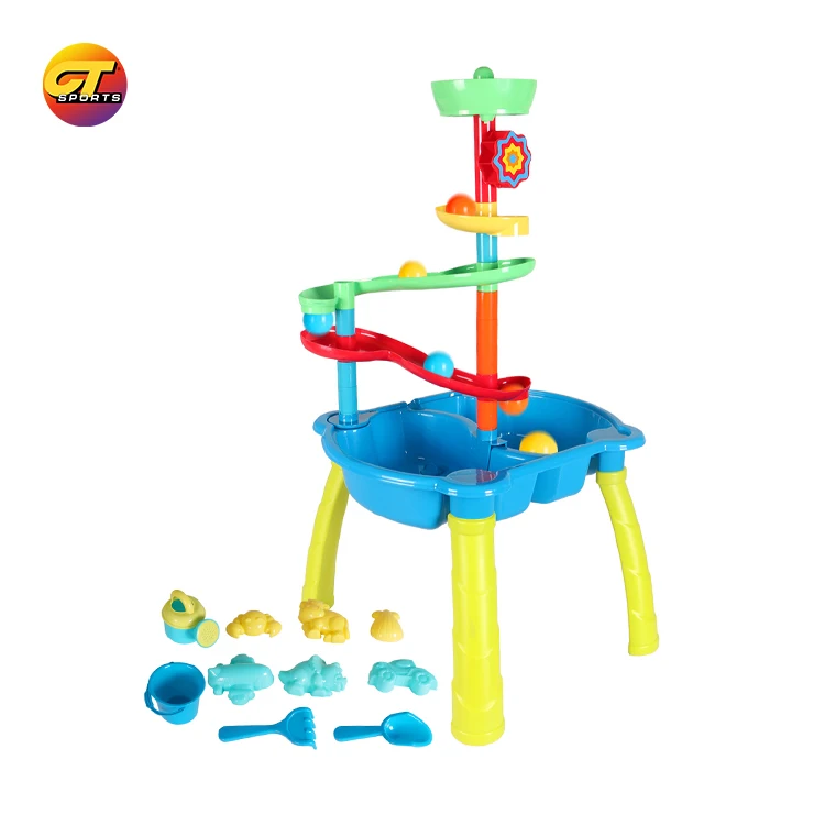 Sand And Water Table For Kids Summer Activity Play Table With Windmill And Mold Children Sand Water Table Beach Toys