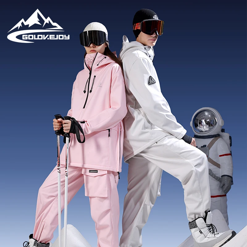 HXF03 2023 Factory 2 piece Ski Suit Warm Jacket Windproof Waterproof Snow Suit Overall Ski Speed Suit For Adult