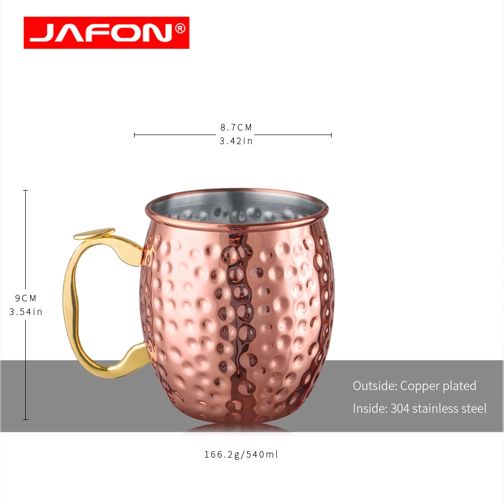 Wholesale High quality Stainless Steel Classical Hammered Moscow Mule Mug Wedding Wine Cup Party Beer Cocktail Cup Copper Mug