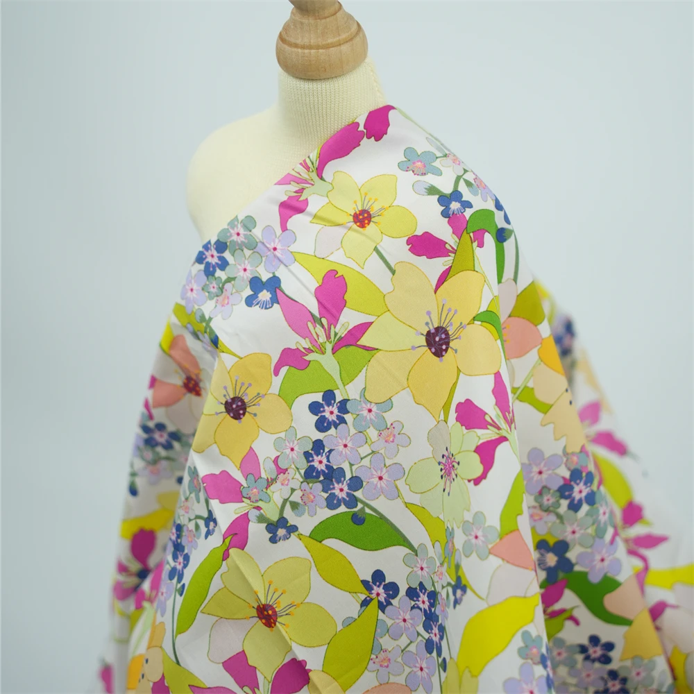 100% bci oeko-tex cotton poplin print fabric custom designs digital printing liberty london organic cotton fabric woven