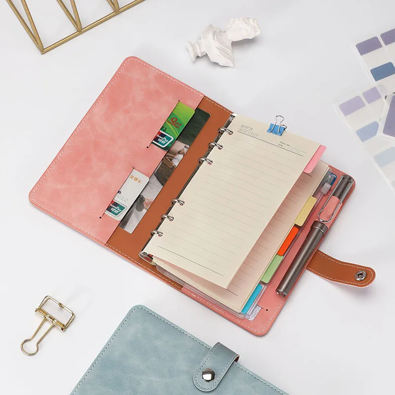 New Makaron A6 Binder Notebook Cash Budget Hand Book Planner Office Stationery Supplies Loose Leaf Binder Notebook