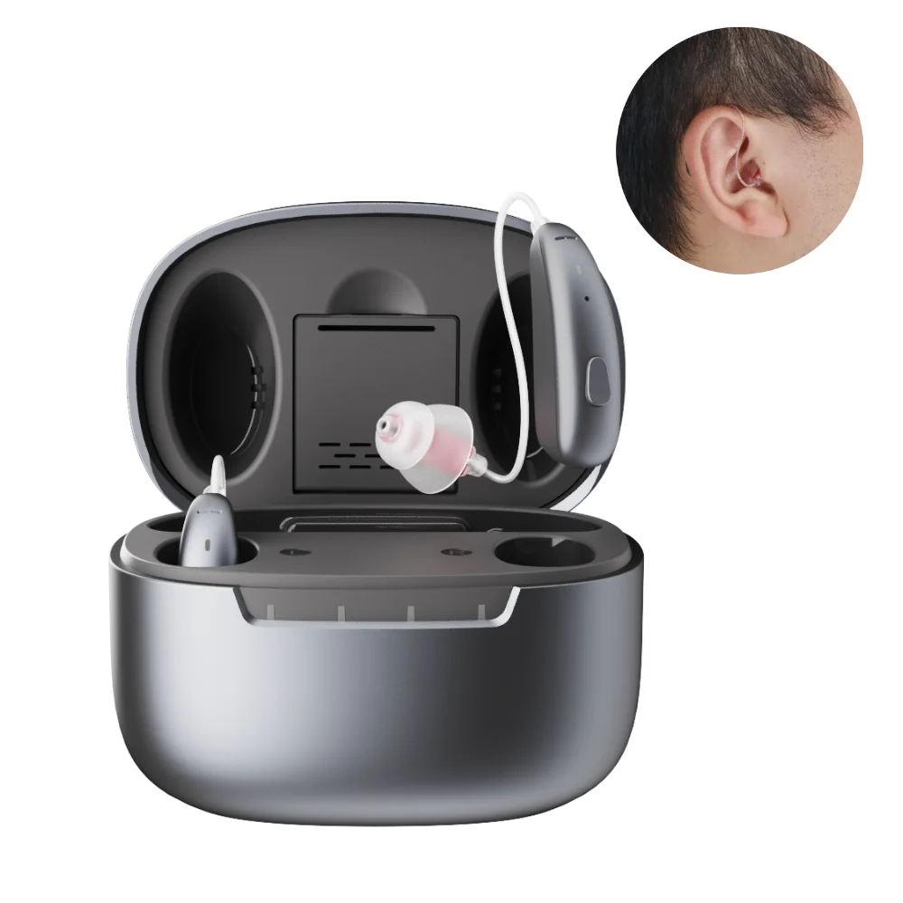 JINGHAO Китай DW2 новый продукт легкий RIC BTE Цифровые слуховые аппараты перезаряжаемые