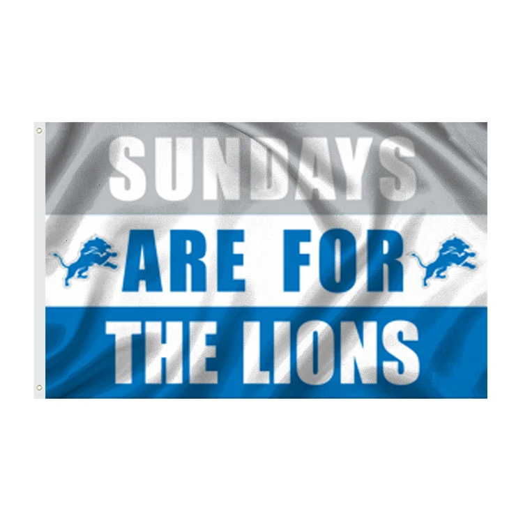 Good Price Outdoor All Football Team Flag Many Designs Digital Printing Nfl Detroit Lions Flag