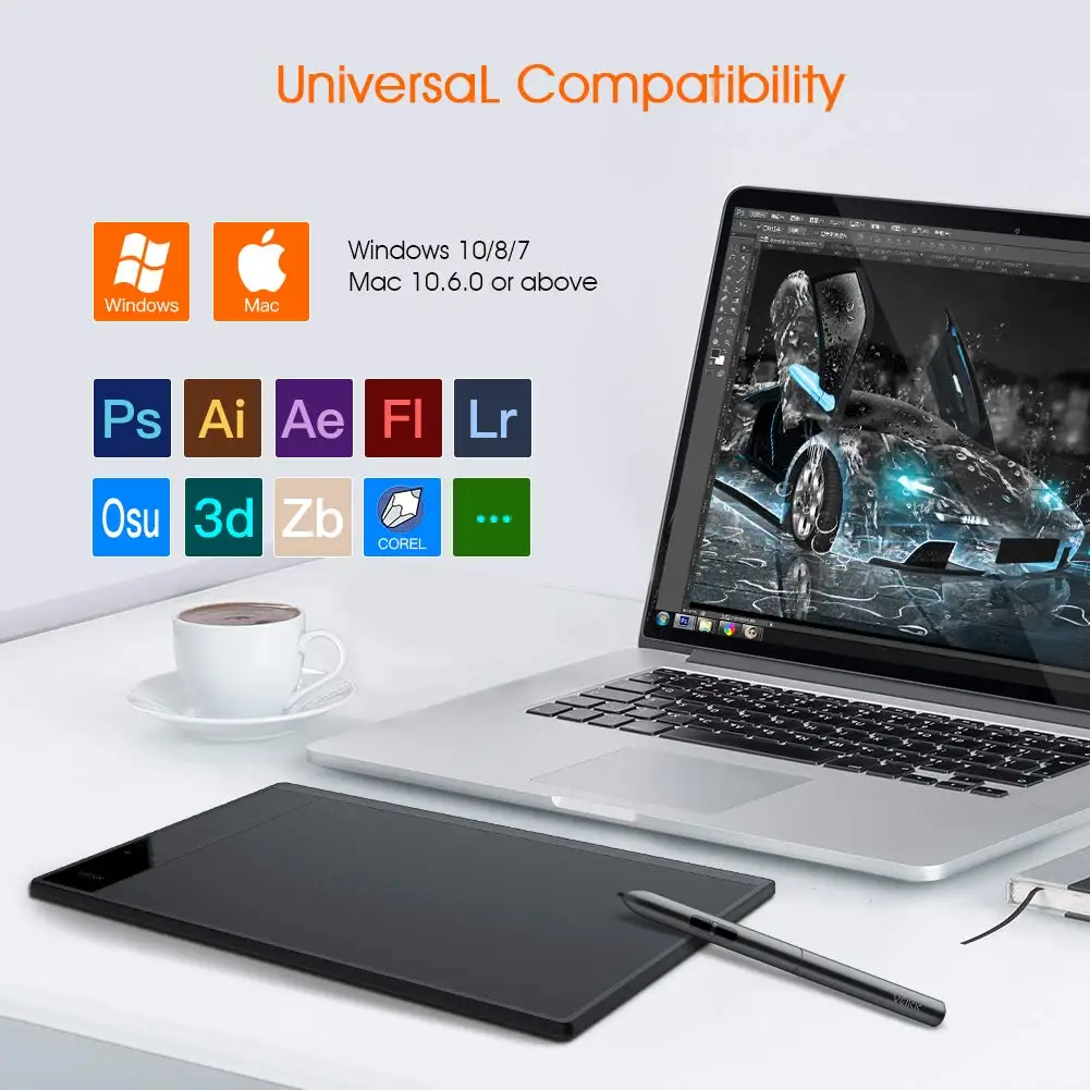 VEIKK Best A30 Graphic Tablet Drawing Tablet Pen Tablet 10 * 6 Inch with 8192 Levels Passive Pen