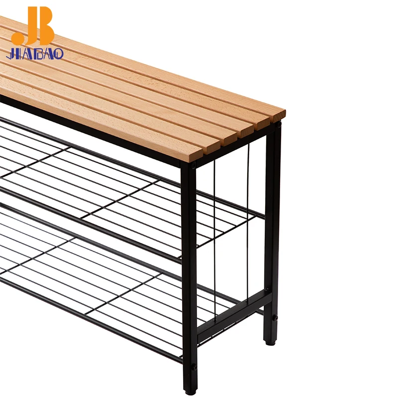 JB Factory Price Simple shoe rack cabinet and fashionable multi-layer wood metal shoe rack