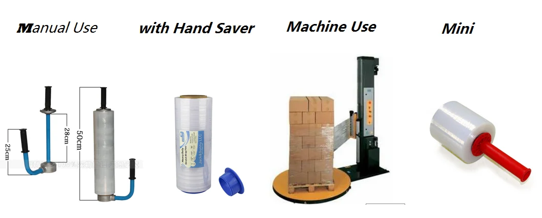 Factory Supply Hand and Machine Use White Clear PE LLDPE Packing Pallets Film Stretch Wrap Roll
