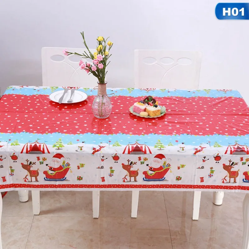2020 New Arrival Merry Christmas Plastic Table Cover Party Disposable Tablecloth Party Supplies Table Cloth