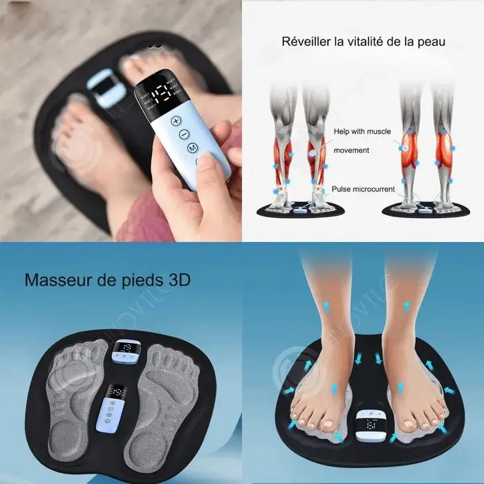Reflexology Manual EMS Foot Massager Mat 6 Working Modes Foot Massager Pedicure Shiatsu Foot Massager