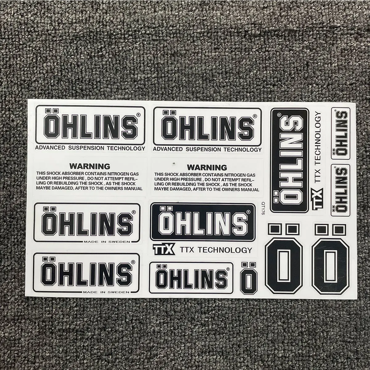 custom decal vinyl waterproof logo transparent transfer sticker for ohlins shock absorber motorcycle accessories stickers