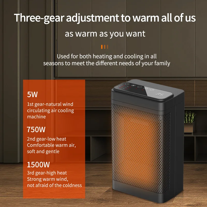 AUXO New Winter Home Ceramic110V 220V-240V Suitable for US/EU/UK Fan Electric Heater Heating