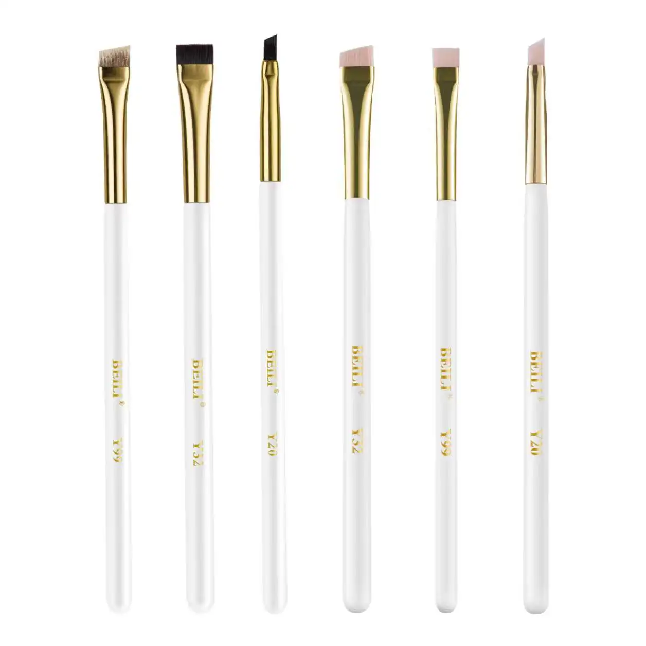 BEILI best seller single makeup brush high quality synthetic angled tinting brush flat concealer eyebrow eyeliner brush with bag