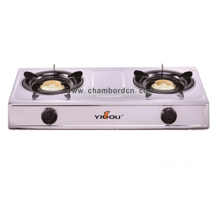 GY-G2001  Stainless Steel Gas 2 Burner Stove /Cast Iron Burner