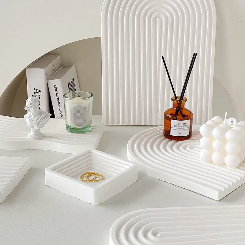 Wave pattern plaster storage tray Photo Video Studio Picture Prop Decoration Backgrounds for Product Photography Props