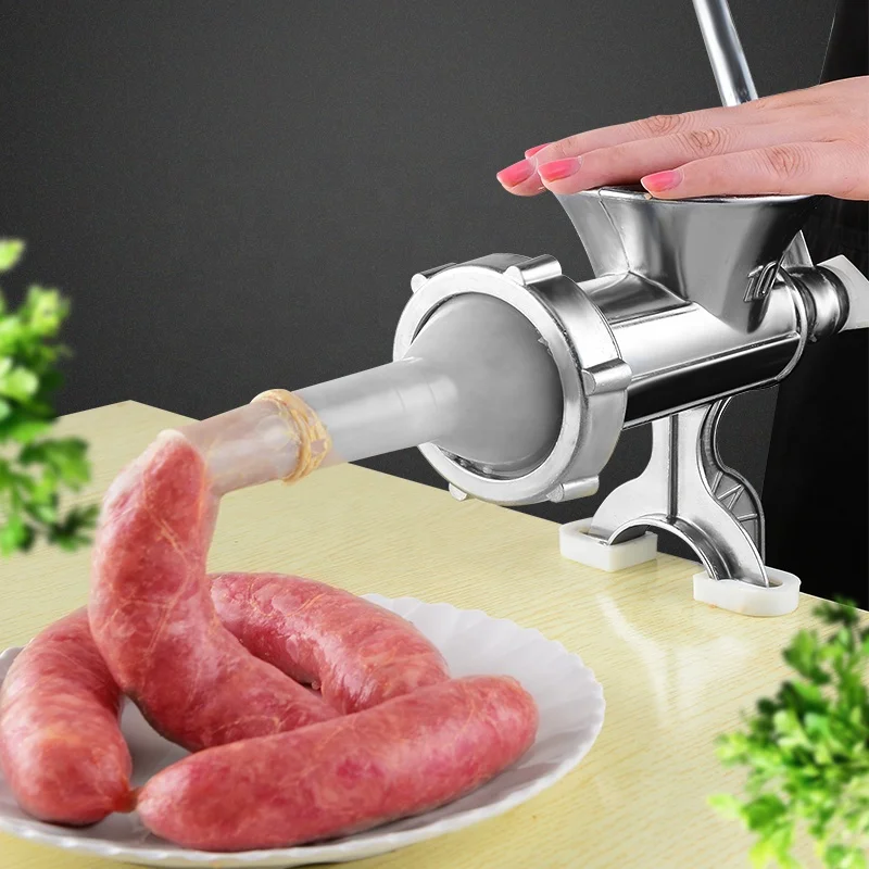 Маленькая домашняя ручная колбасная машина из алюминиевого сплава Мясорубка говяжьей