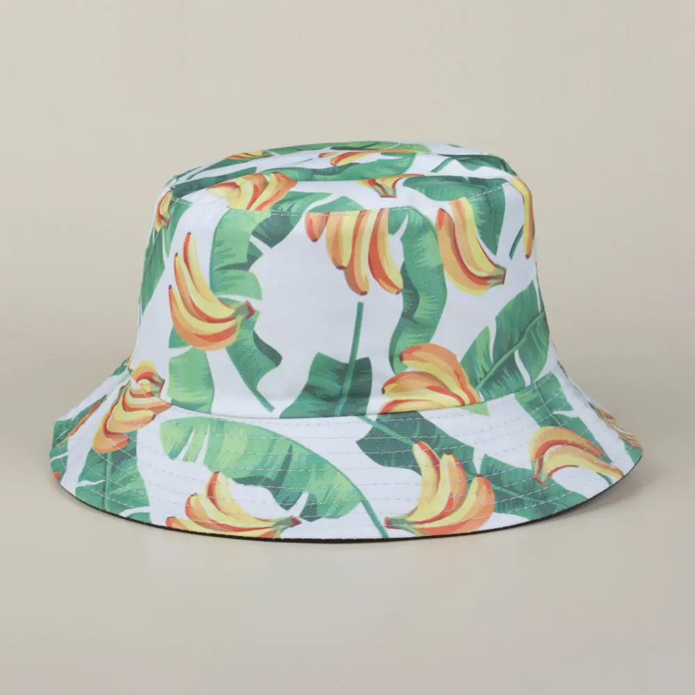 Summer New Fruit Banana Printed Fisherman Hat Spring and Summer Double-sided Wearing Basin Hat Student Casual Sun Hat