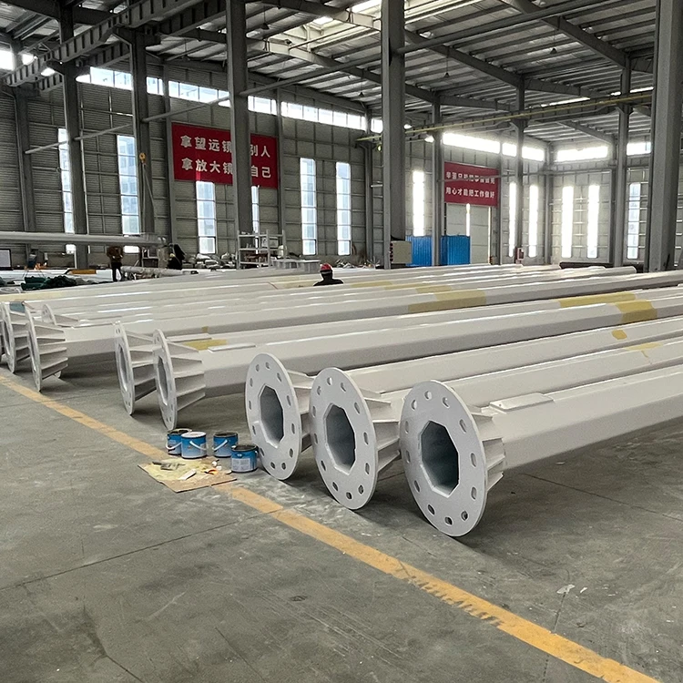 China Factory Wholesale Hot Dip Galvanized Circular Solar monitoring pole CCTV Camera Pole With Solar Panel